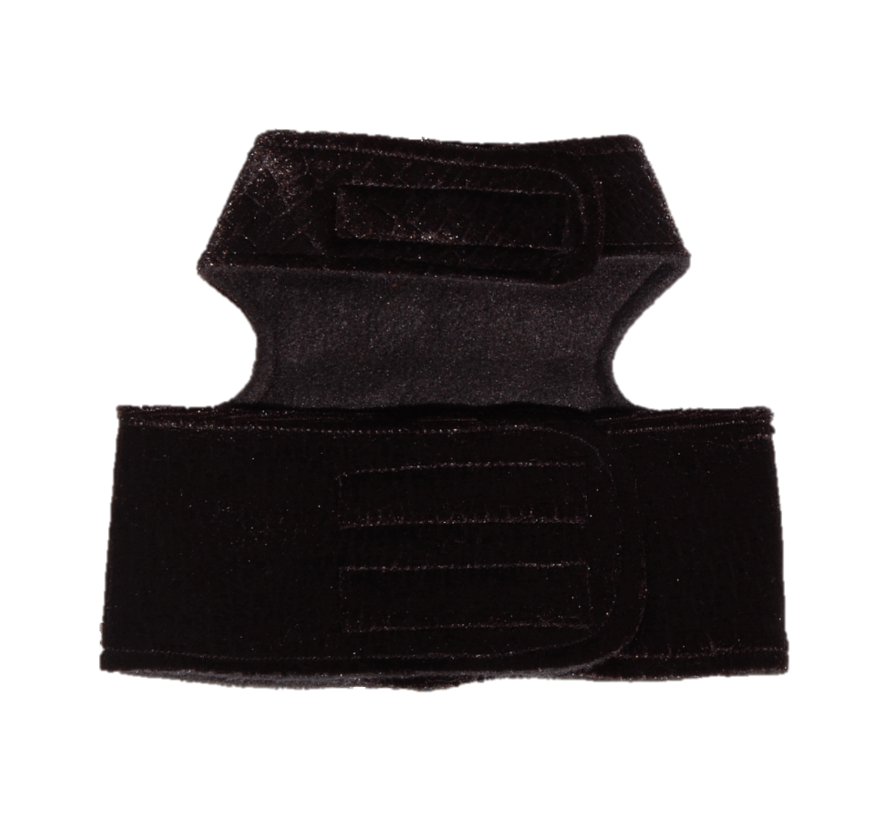 Softgeschirr L schwarze Samtoptik mit großem Kirsch Patch Softgeschirr L schwarze Samtoptik mit großem Kirsch Patch