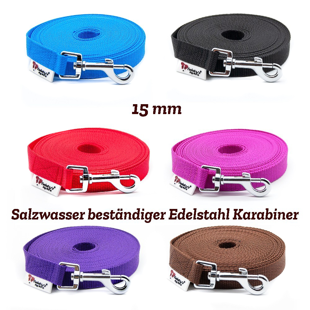 15 mm Schleppleine,mit Salzwasser beständigem Edelstahl Karabiner bis 15 kg